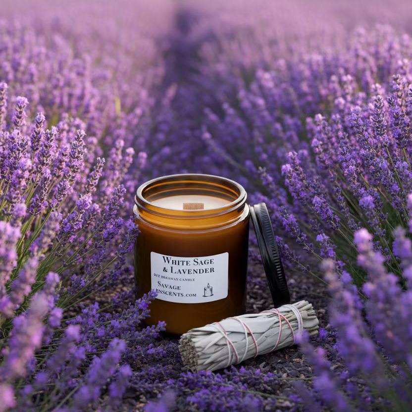 White Sage & Lavender Beeswax Candle
