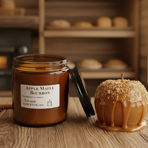 Apple Maple Bourbon Beeswax Candle