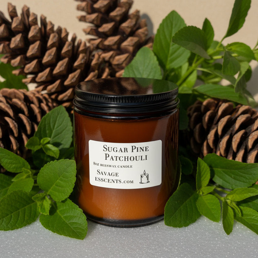 Sugar Pine & Patchouli Beeswax Candle