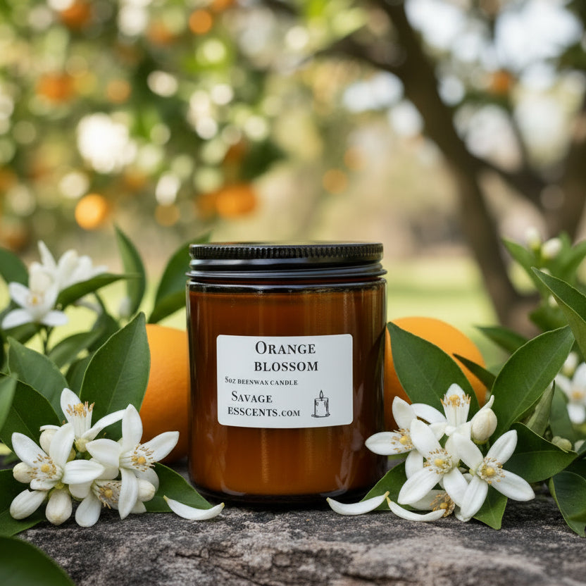 Orange Blossom Beeswax Candle