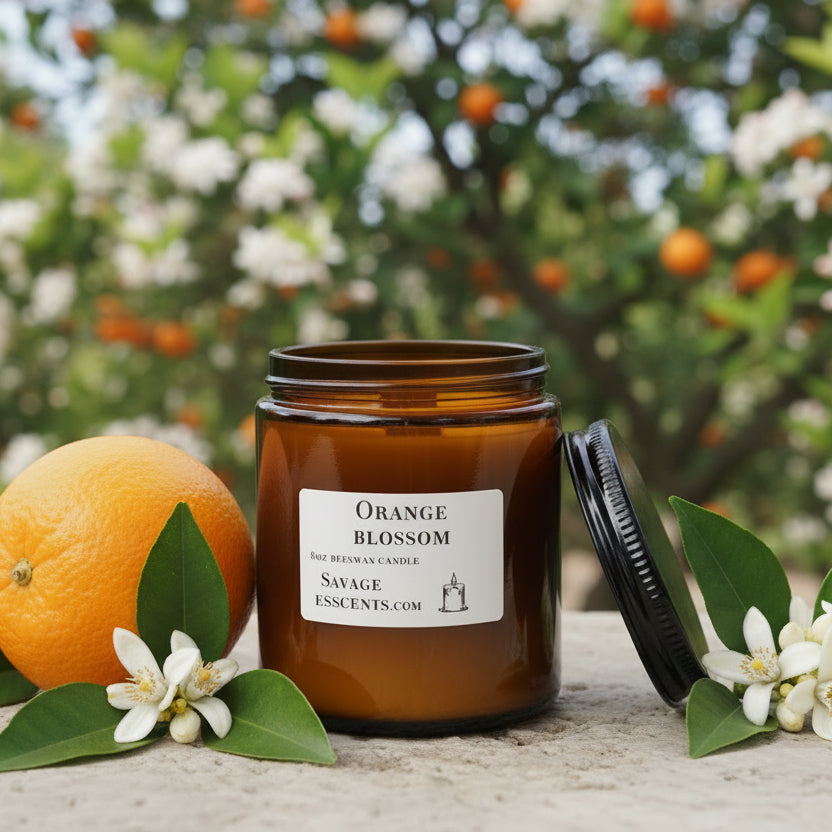 Orange Blossom Beeswax Candle