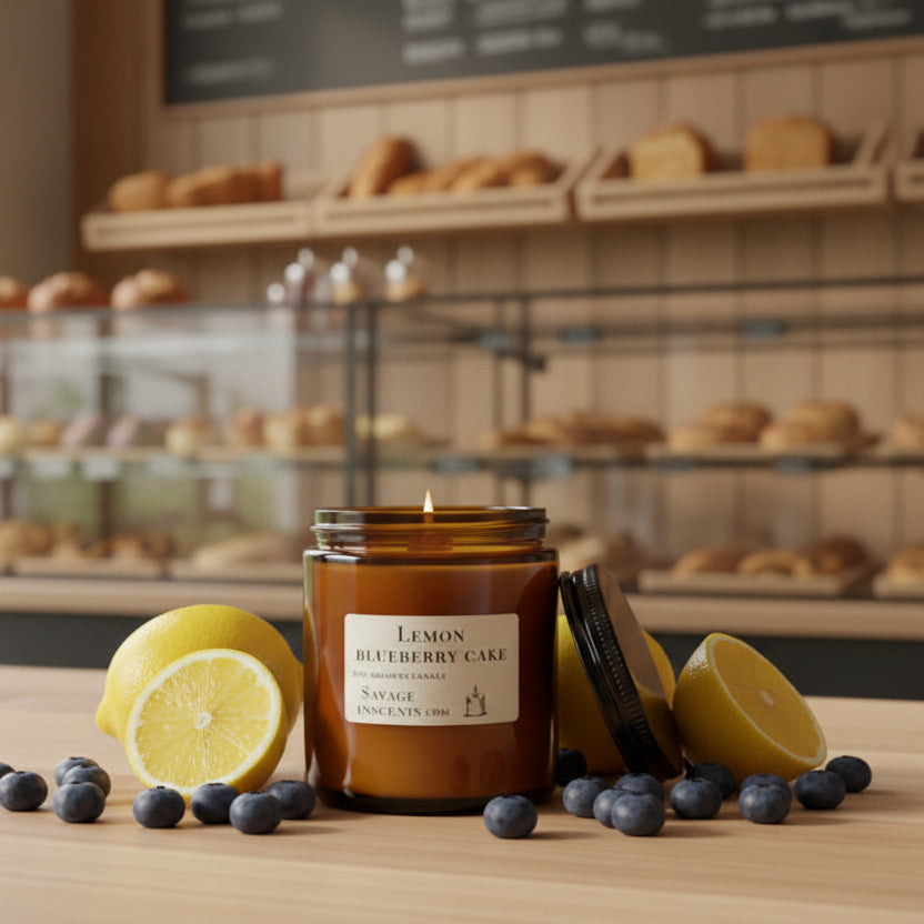 Lemon Blueberry Cake Beeswax Candle
